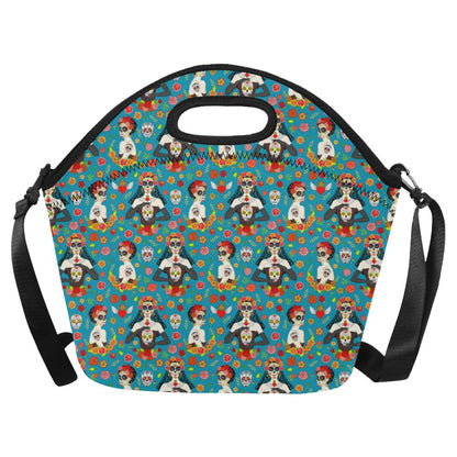 Day of the Dead Old School Girl Design Neoprene Lunch Bag (Model 1669)(Large)-JTAMIGO.COM