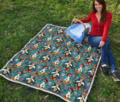 Day of the Dead Old School Girl Design Premium Quilt-JTAMIGO.COM