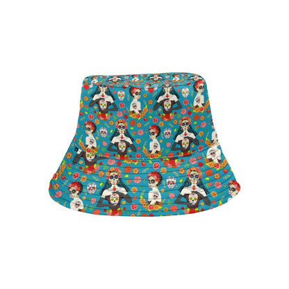 Day of the Dead Old School Girl Design Unisex Bucket Hat