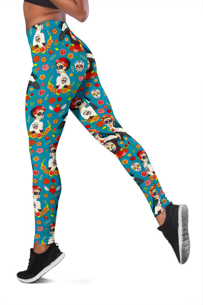 Day of the Dead Old School Girl Design Women Leggings