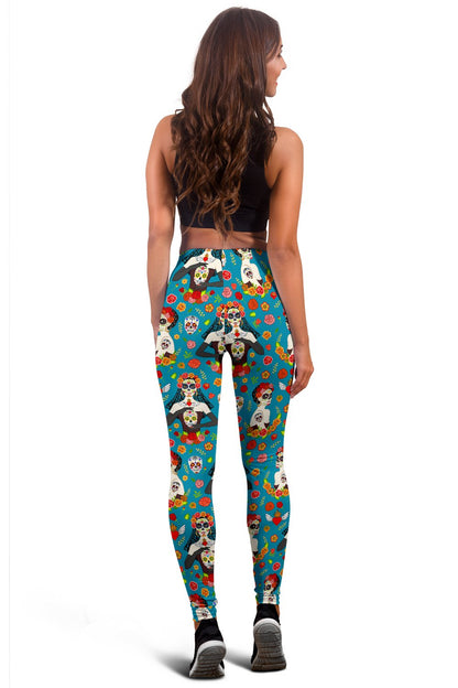 Day of the Dead Old School Girl Design Women Leggings
