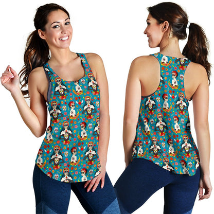 Day of the Dead Old School Girl Design Women Racerback Tank Top