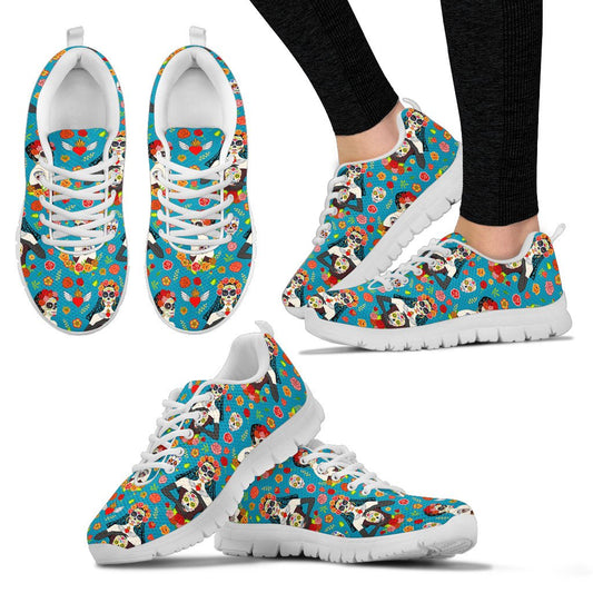 Day Of The Dead Old School Girl Design Women Sneakers Shoes