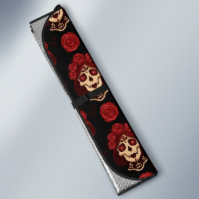 Day of the Dead Skull Girl Pattern Car Sun Shade For Windshield