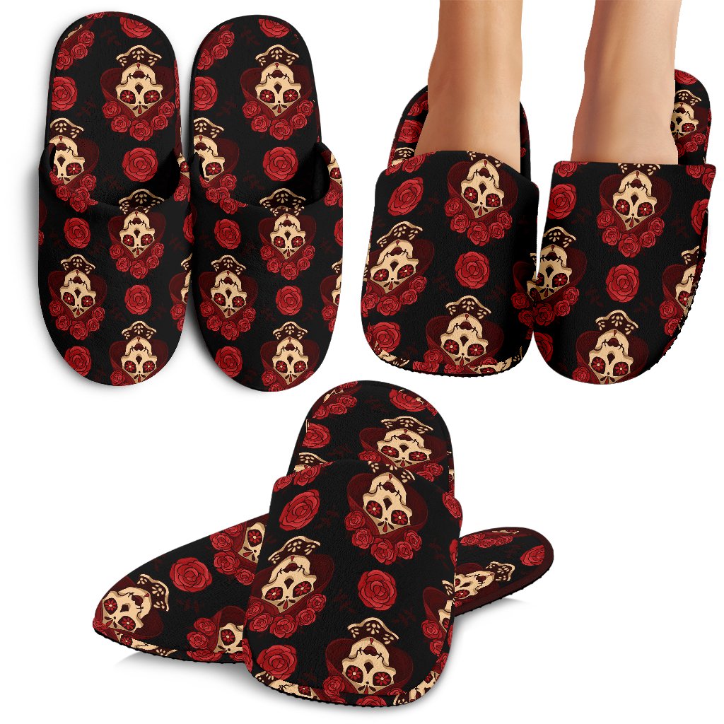 Day of the Dead Skull Girl Pattern House Slippers