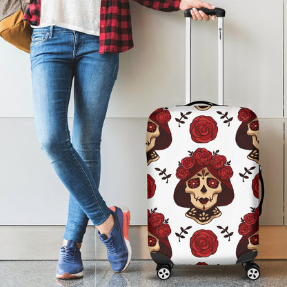 Day Of The Dead Skull Girl Pattern Luggage Cover Protector