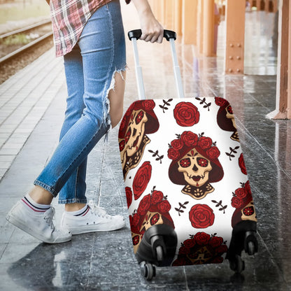 Day Of The Dead Skull Girl Pattern Luggage Cover Protector