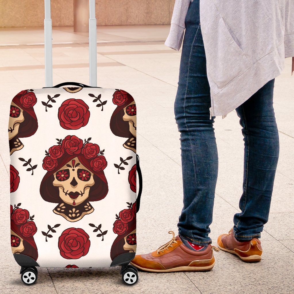 Day Of The Dead Skull Girl Pattern Luggage Cover Protector