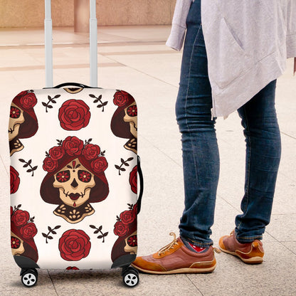 Day Of The Dead Skull Girl Pattern Luggage Cover Protector
