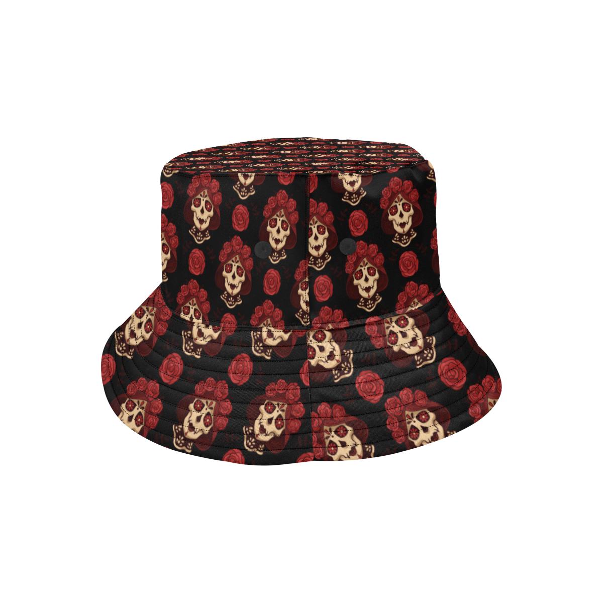 Day of the Dead Skull Girl Pattern Unisex Bucket Hat
