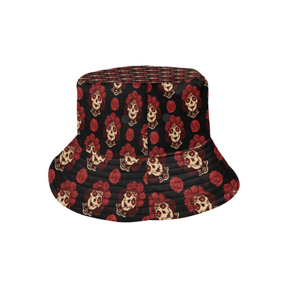 Day of the Dead Skull Girl Pattern Unisex Bucket Hat