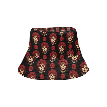 Day of the Dead Skull Girl Pattern Unisex Bucket Hat