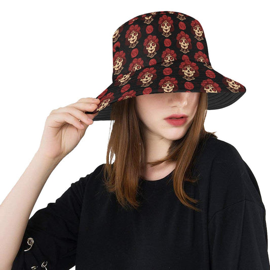 Day of the Dead Skull Girl Pattern Unisex Bucket Hat