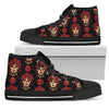 Day of the Dead Skull Girl Pattern Women High Top Shoes