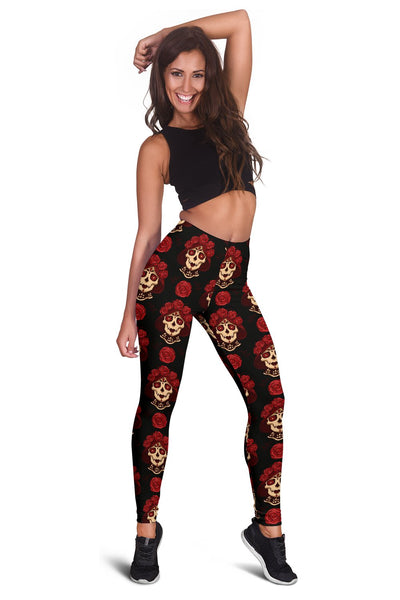 Day of the Dead Skull Girl Pattern Women Leggings