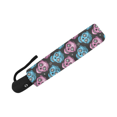 Day of the Dead Skull Print Pattern Automatic Foldable Umbrella
