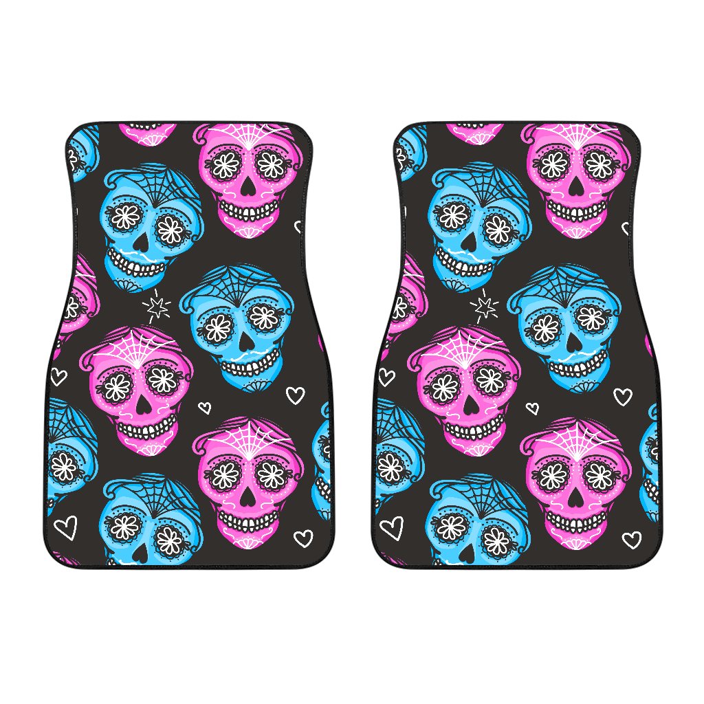 Day of the Dead Skull Print Pattern Car Floor Mats