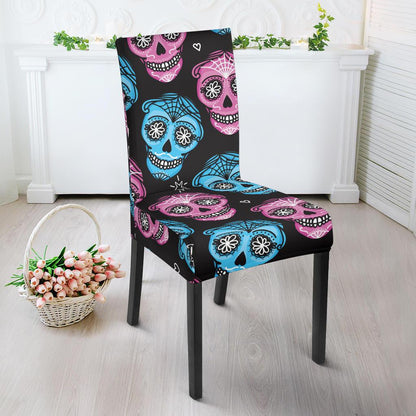 Day of the Dead Skull Print Pattern Dinning Chair Slipper-JTAMIGO.COM