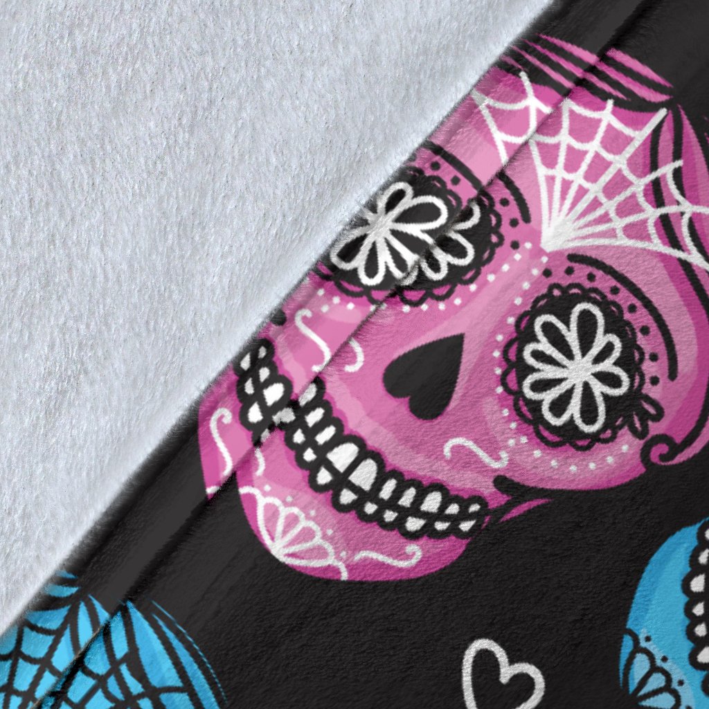 Day Of The Dead Skull Print Pattern Fleece Blanket