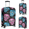 Day Of The Dead Skull Print Pattern Luggage Cover Protector