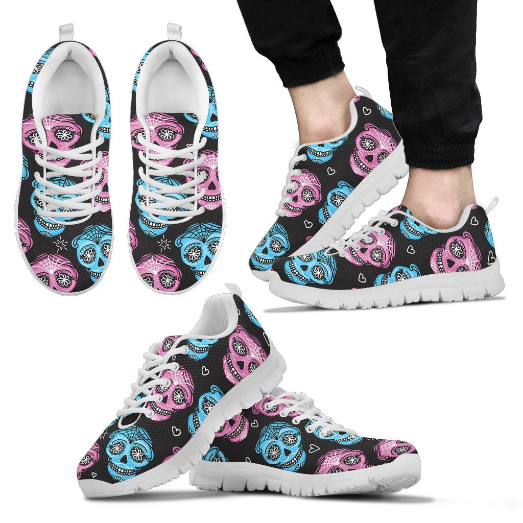 Day of the Dead Skull Print Pattern Men Sneakers Shoes