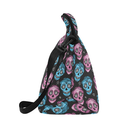 Day of the Dead Skull Print Pattern Neoprene Lunch Bag (Model 1669)(Large)-JTAMIGO.COM