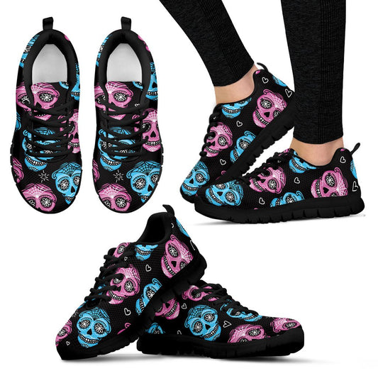 Day Of The Dead Skull Print Pattern Women Sneakers Shoes