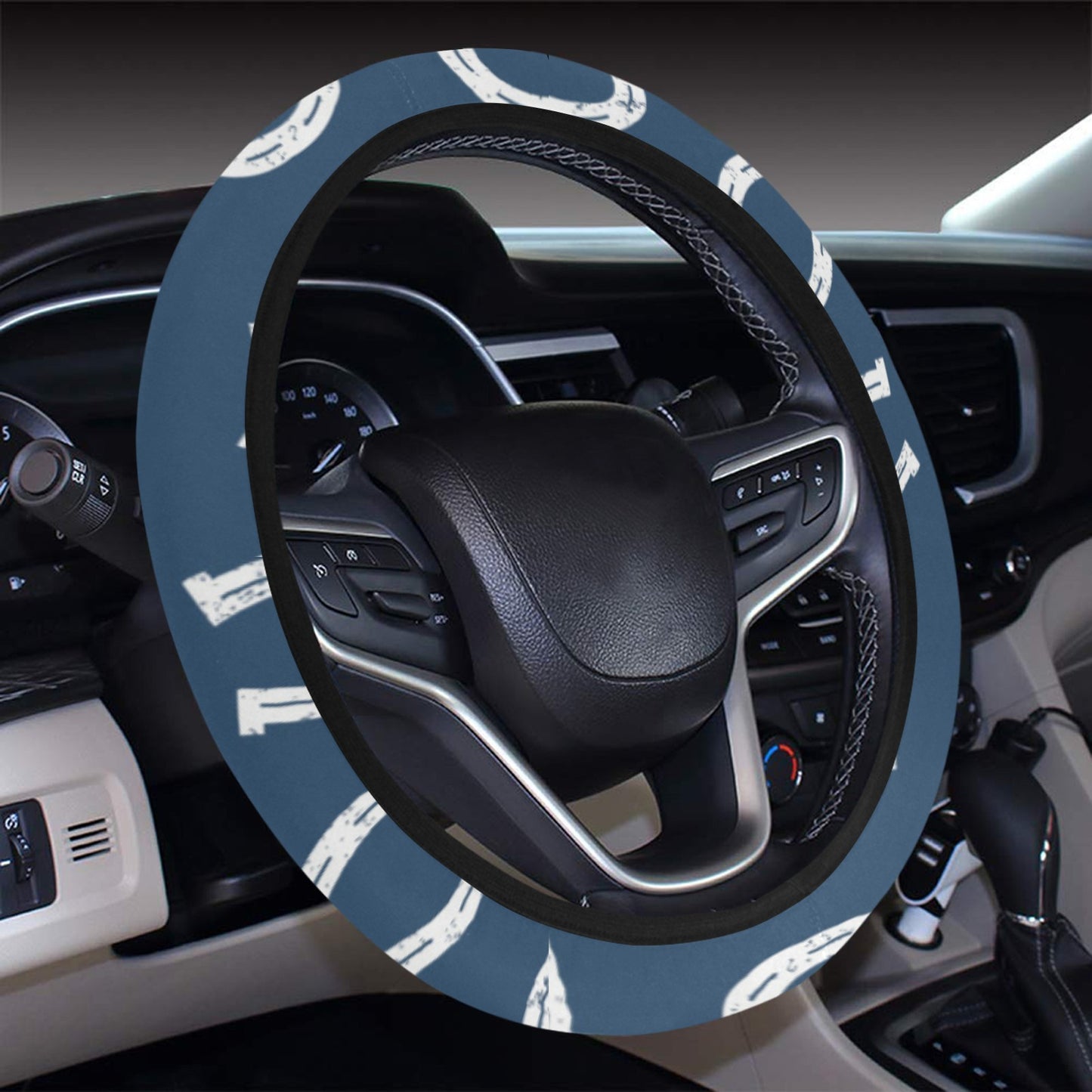Horseshoe Print Design LKS301 Steering Wheel Cover with Elastic Edge
