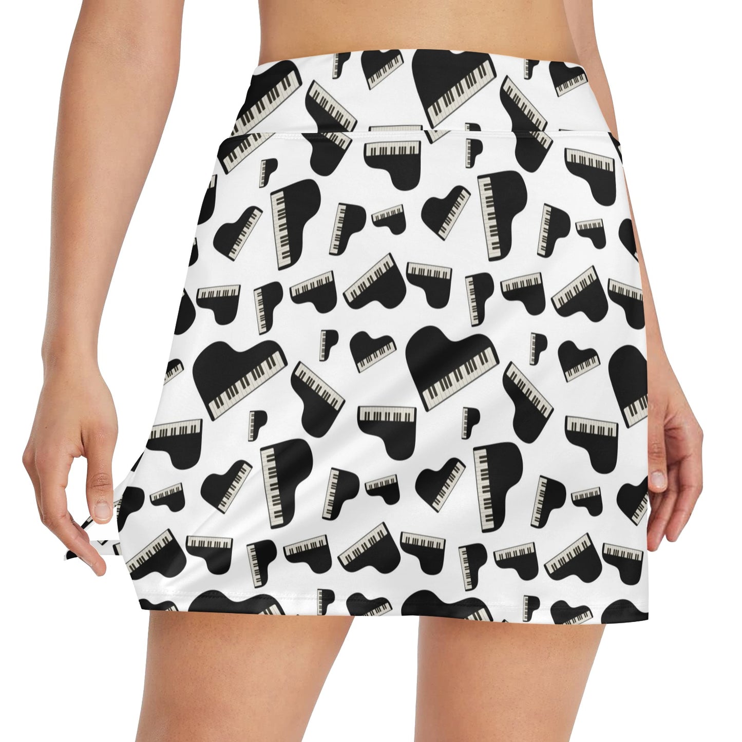 Piano Print Design LKS405 17" Golf & Pickleball Skort with Pockets