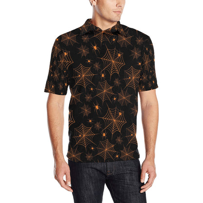 Spider Web Print Design LKS306 Men Polo Shirt