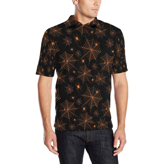 Spider Web Print Design LKS306 Men Polo Shirt