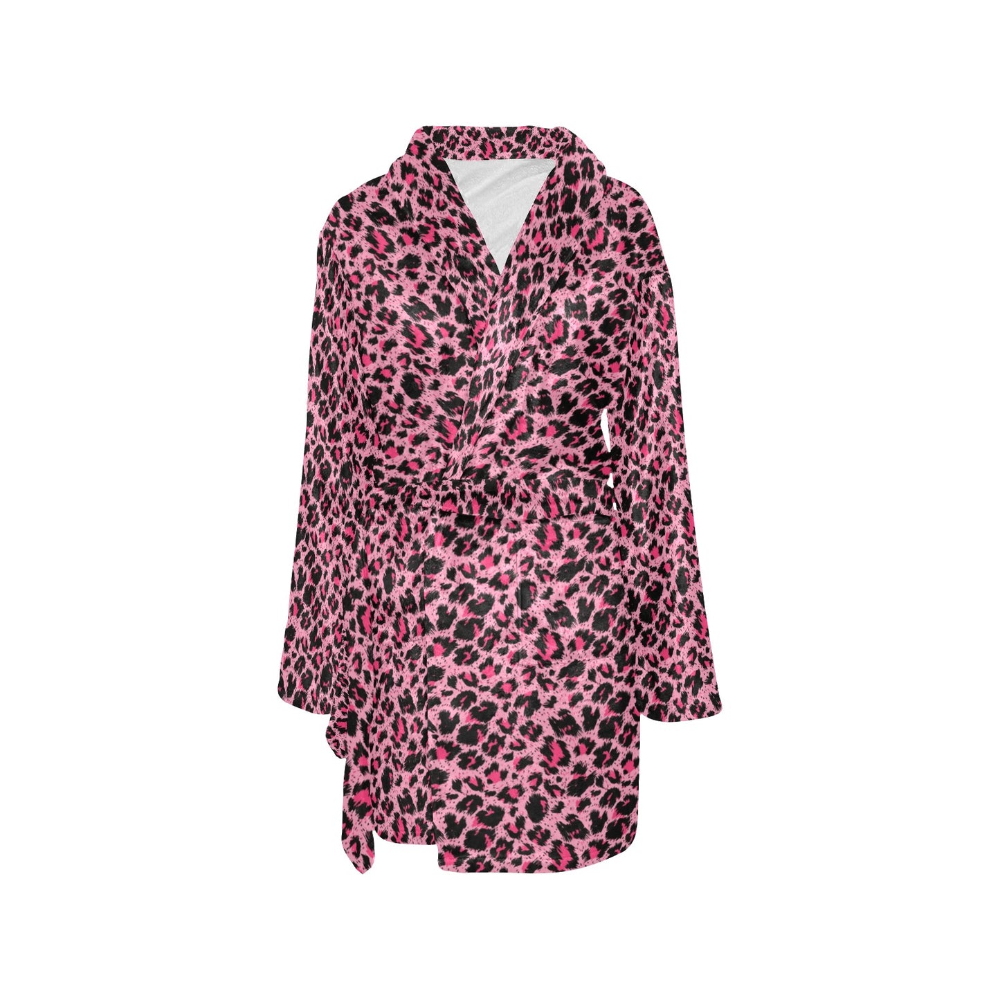 Cheetah Pink Pattern Print Design 01 Women's Fleece Robe