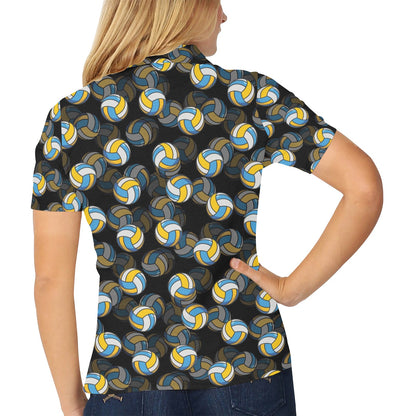 Volleyball Print Design LKS302 Women's Polo Shirt