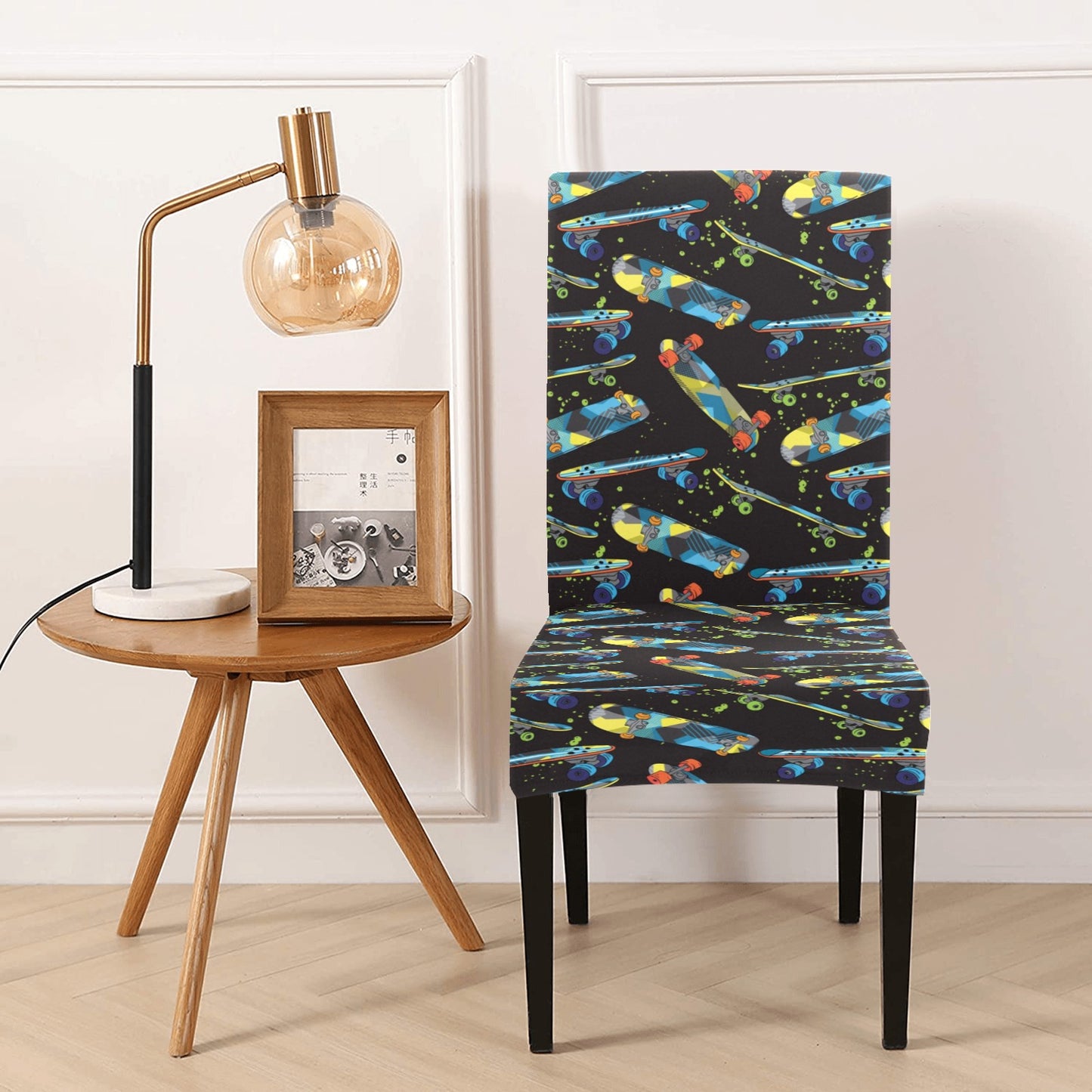 Skateboard Print Design LKS305 Dining Chair Slipcover