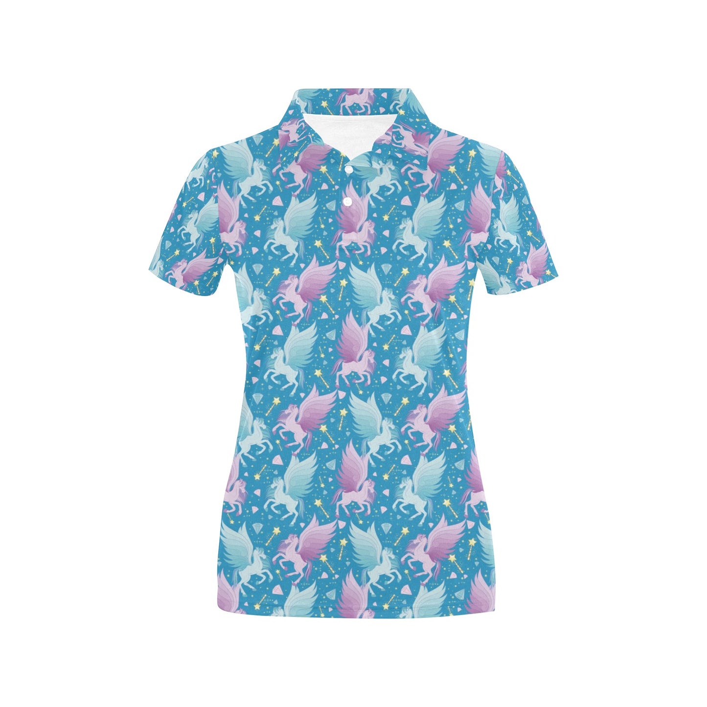 Pegasus Pattern Print Design 04 Women's Polo Shirt