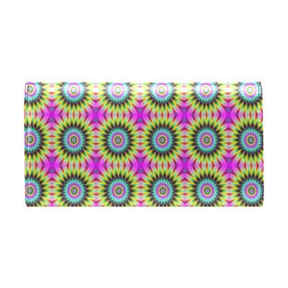 Optical illusion Flower Rainbow Style Women's Trifold Wallet