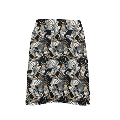 Hummingbird Gold Design Themed Print 17" Golf & Pickleball Skort with Pockets