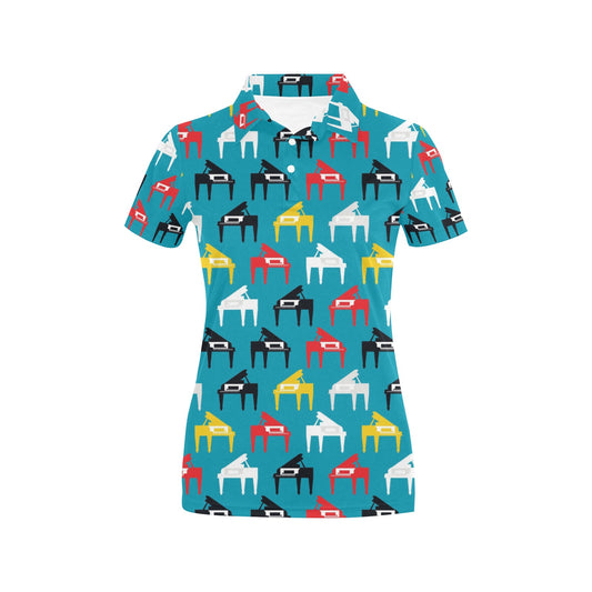 Piano Print Design LKS403 Women's Polo Shirt