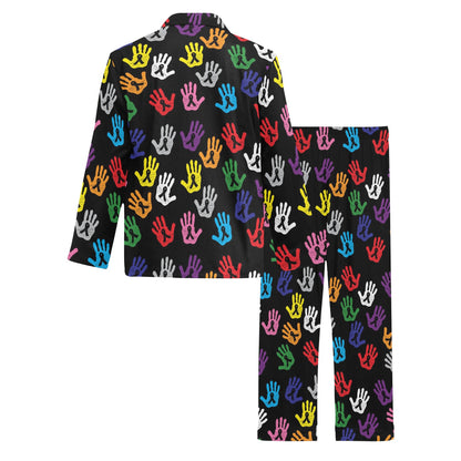 Cancer Awareness Pattern Print Design 04 Men's Long Pajama Set