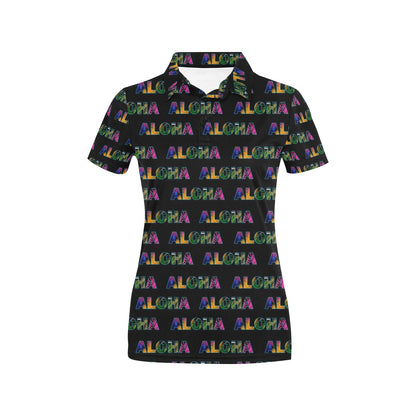 Aloha Hawaii Neon Women's Polo Shirt