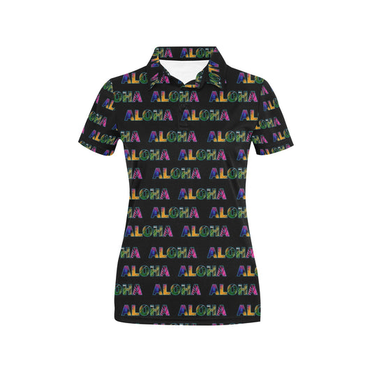 Aloha Hawaii Neon Women's Polo Shirt