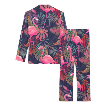 Flamingo Tropical Pattern Women's Long Pajama Set