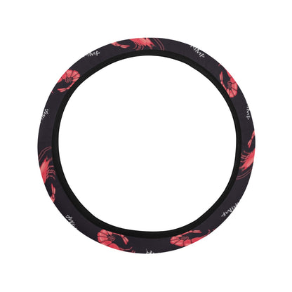 Shrimp Print Design LKS302 Steering Wheel Cover with Elastic Edge