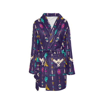 Native American Eagle Indian Pattern Women's Fleece Robe