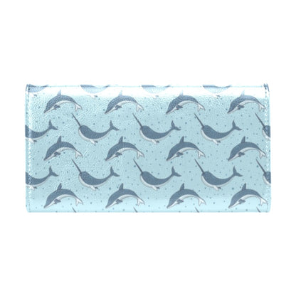 Narwhal Dolphin Print Women's Trifold Wallet