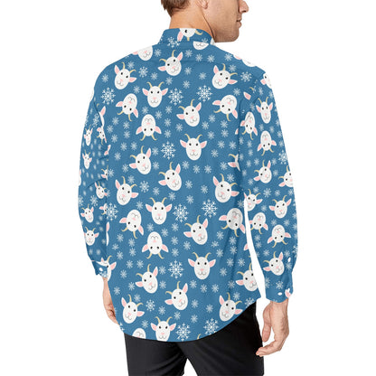 Goat Print Design LKS402 Men's Long Sleeve Dress Shirt