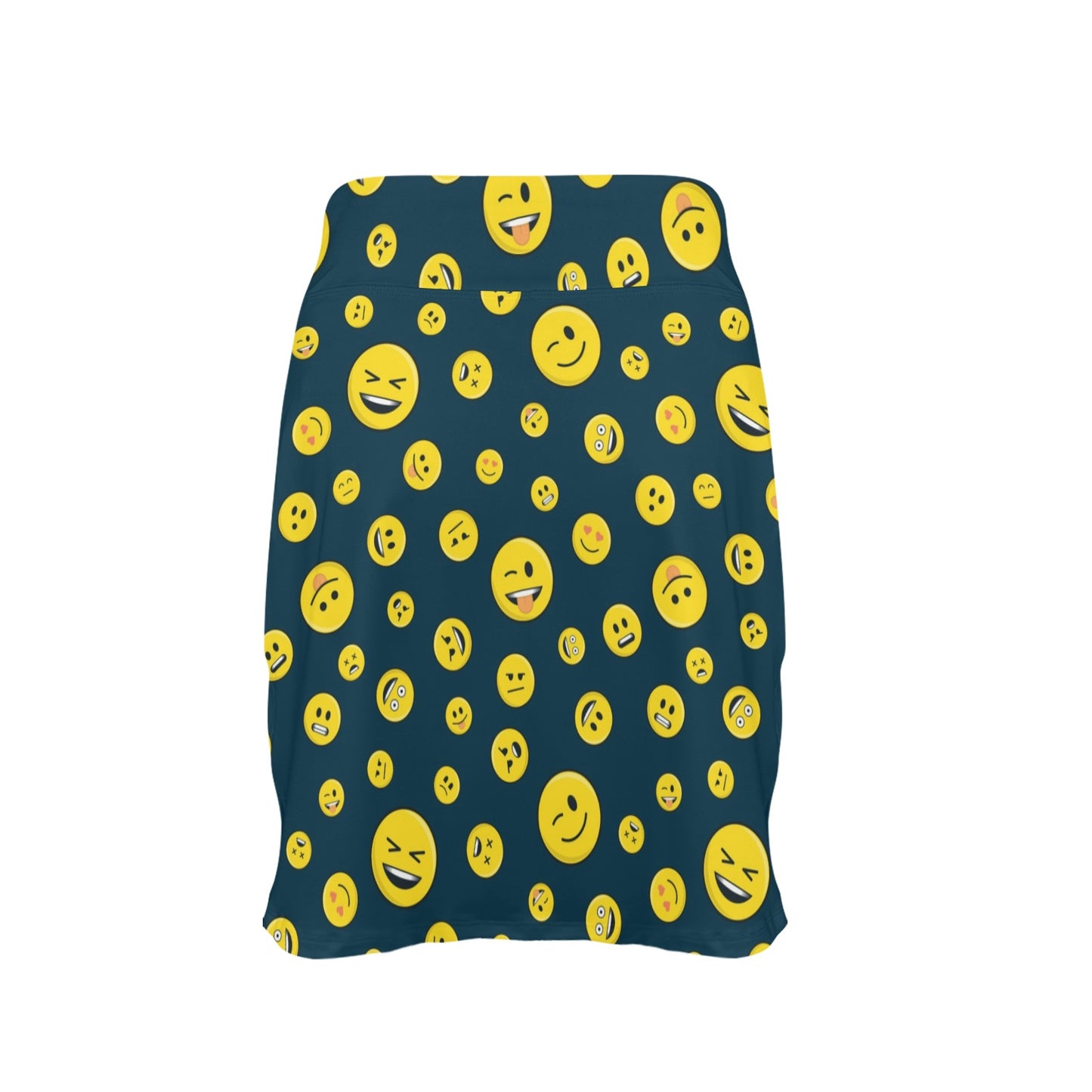 Smiley Face Emoji Print Design LKS301 17" Golf & Pickleball Skort with Pockets