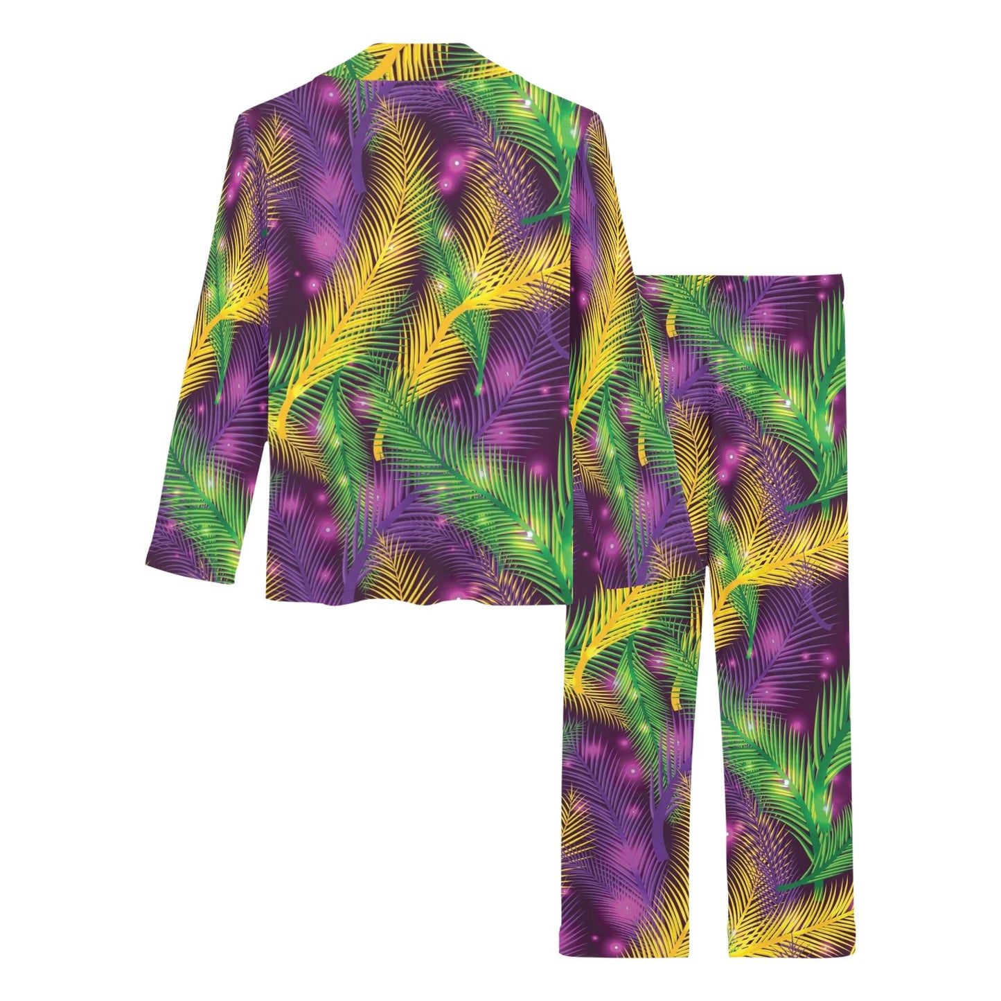 Mardi Gras Pattern Print Design 09 Women's Long Pajama Set