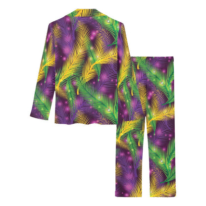 Mardi Gras Pattern Print Design 09 Women's Long Pajama Set