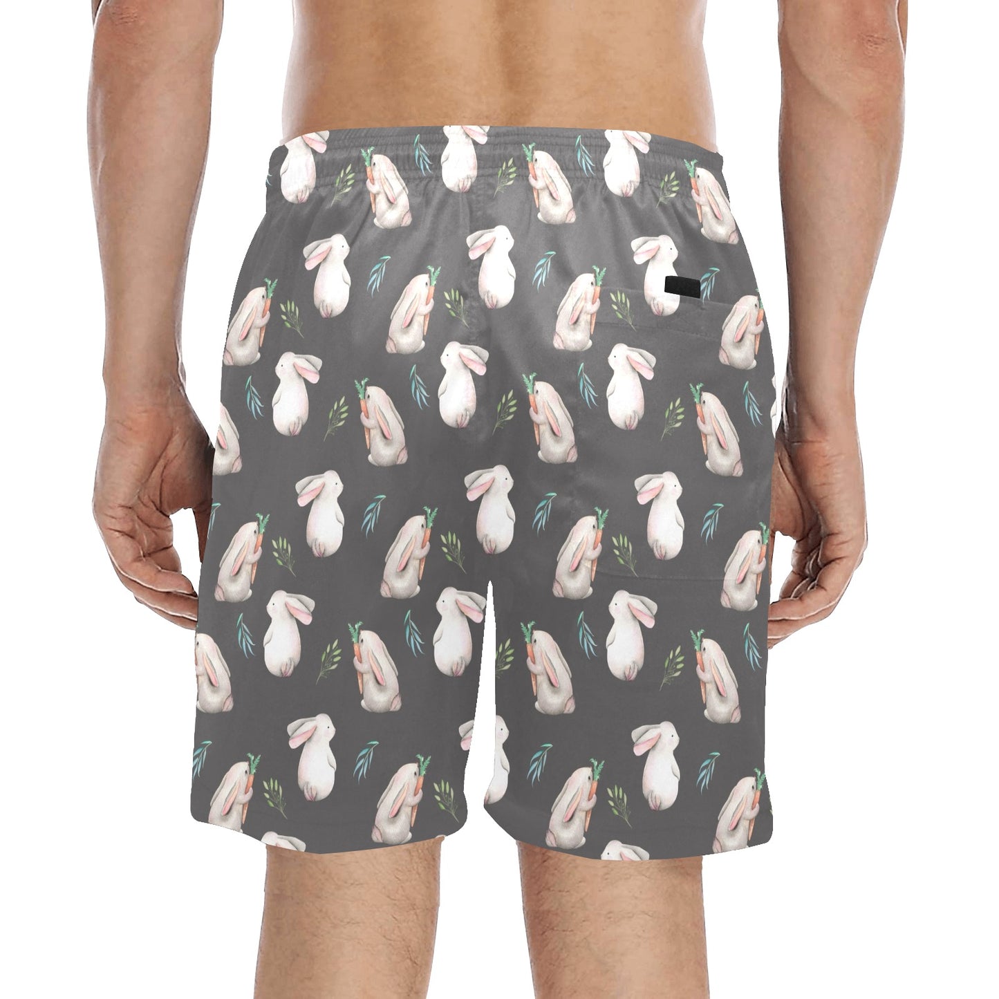 Rabbit Print Design LKS402 Men's Swim Trunks Beach Shorts